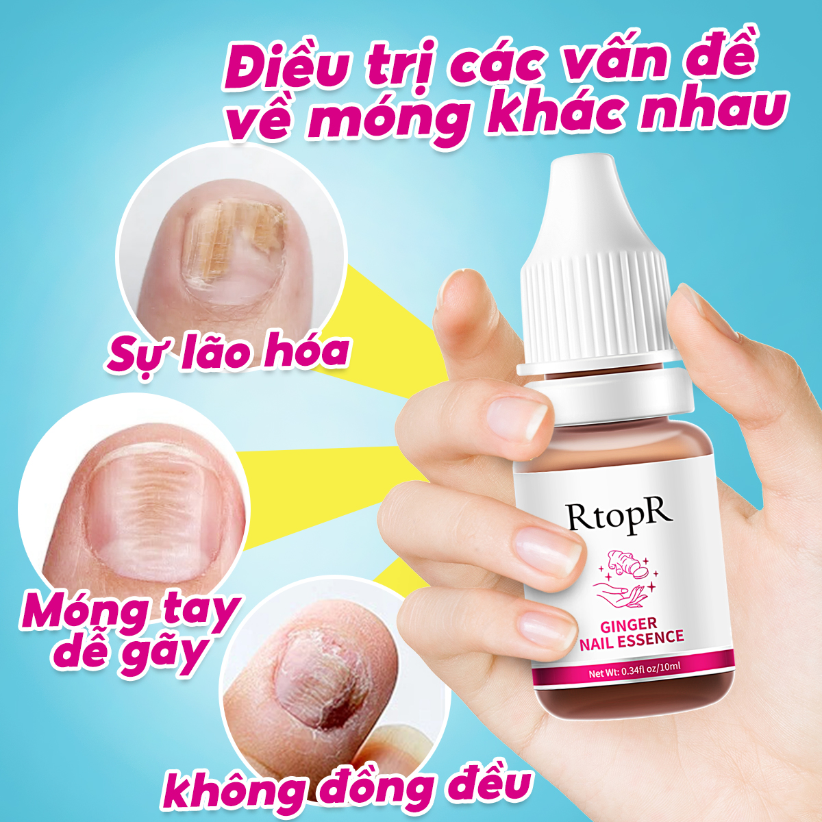 RtopR Tinh chất dưỡng và kháng khuẩn cho móng tay thêm bóng khỏe