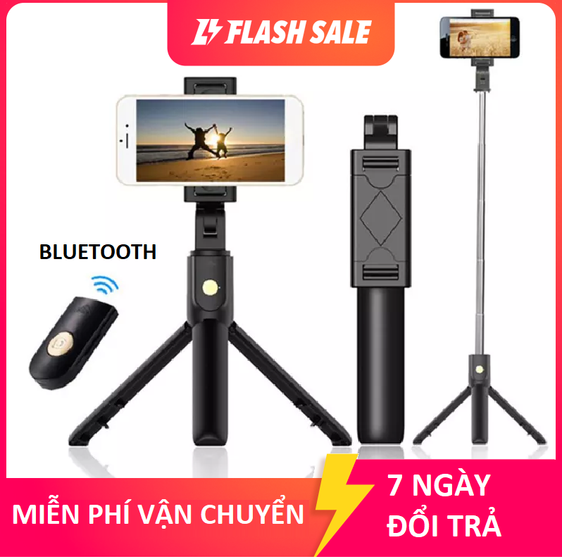 Gậy chụp ảnh tự sướng đang năng bluetooth 3 chân K07 đa năng nhỏ gọn kèm Remod Bluetooth - Gậy chụp ảnh bluetooth 3 chân (Trắng)