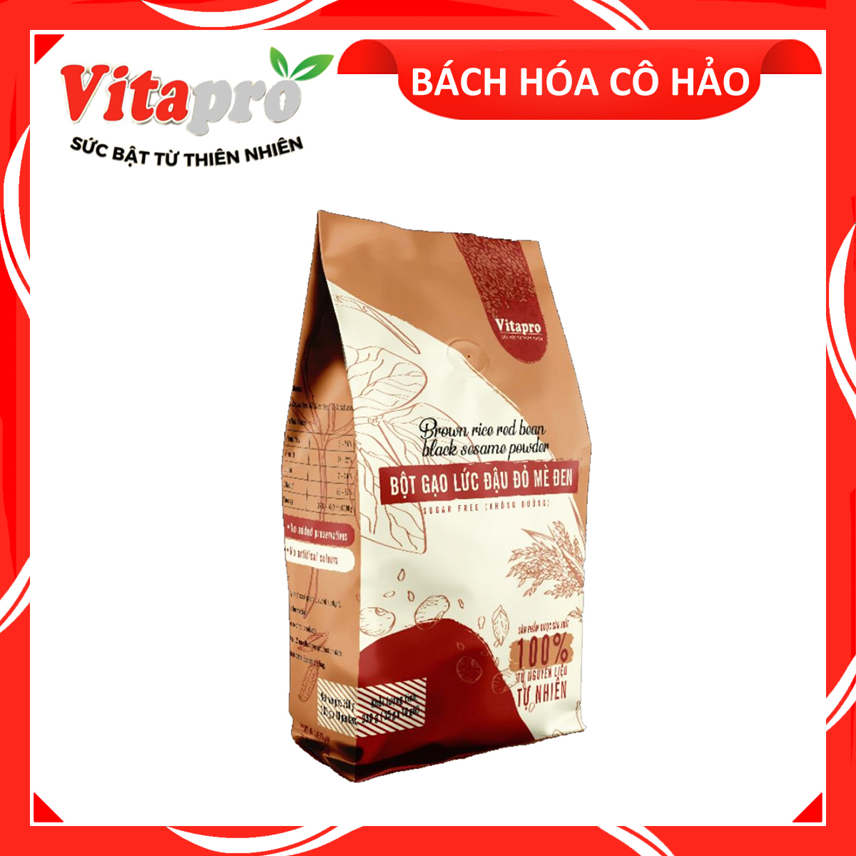 BỘT GẠO LỨT ĐẬU ĐỎ MÈ ĐEN KHÔNG ĐƯỜNG VITAPRO