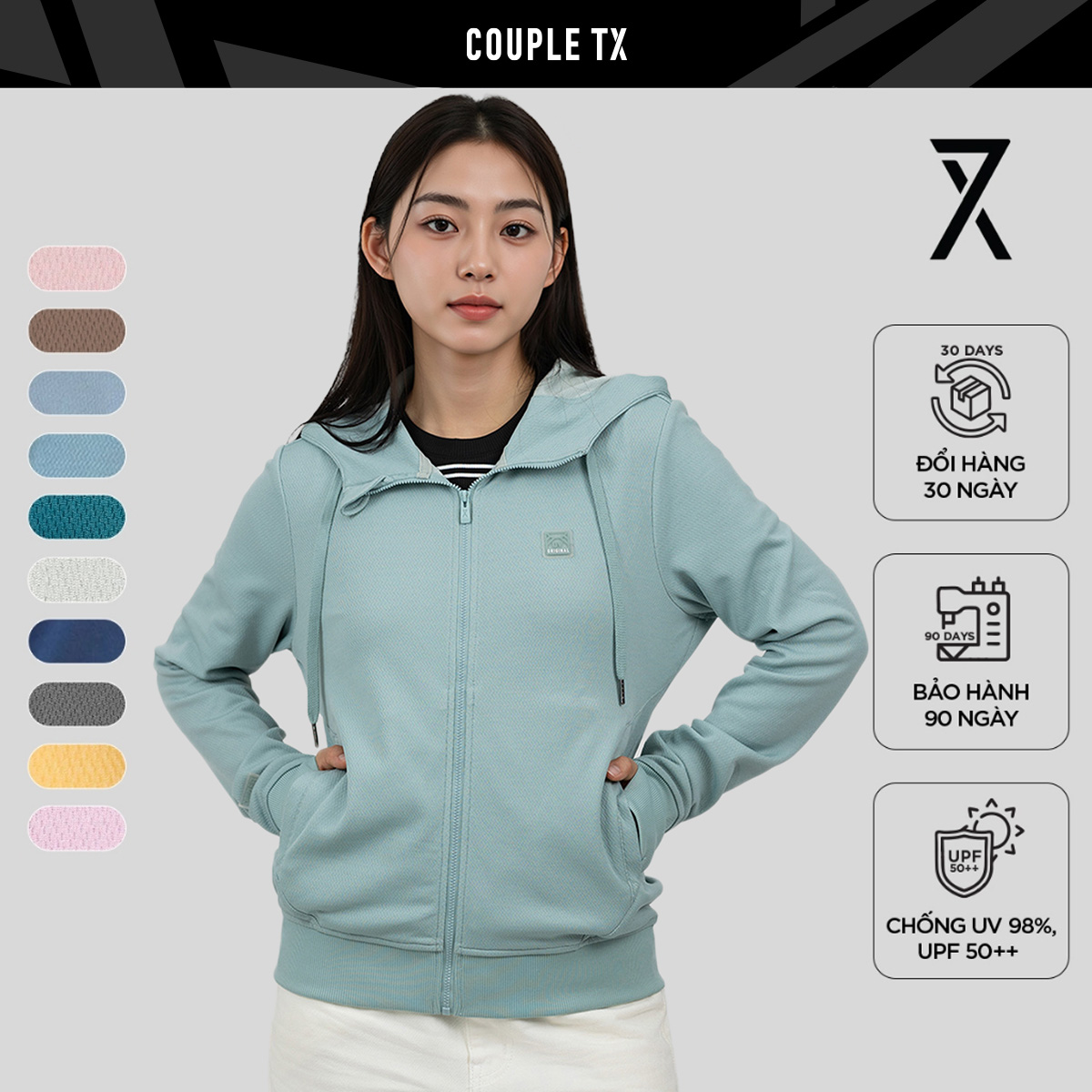  Áo Khoác Chống Nắng Nữ Couple TX Anti UV Original Form Regular WOK 2064 