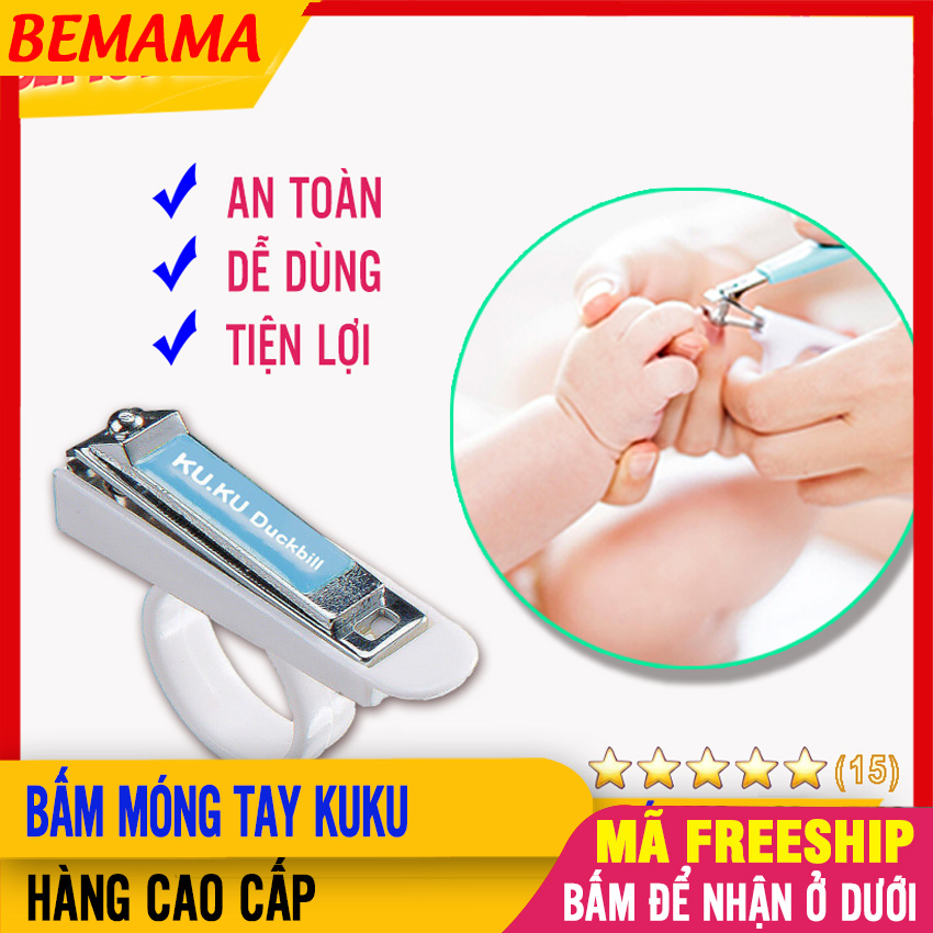 Bấm Móng Tay Cho Bé Sơ Sinh KUKU Cao Cấp, Có Lỗ Xỏ Tay Thuận Tiện Thao Tác, Chất Liệu An Toàn - Bộ Bấm Móng Tay Đa Năng Cho Trẻ Sơ Sinh, Đồ Dùng Vệ Sinh Cho Bé BEMAMA - Bấm Móng KuKu - 4712430130221
