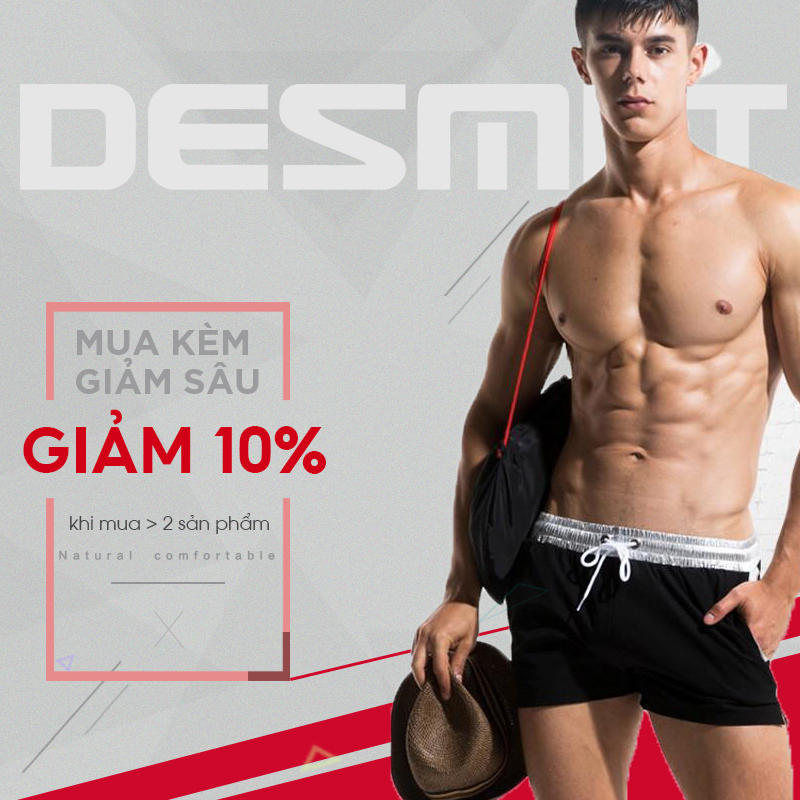Quần Đùi Nam - Quần Short Nam Đi Biển Cao Cấp Desmiit S608 - Chất Liệu Cao Cấp Nhanh Khô Thoáng Khi - Phối Màu Hình Khối Năng Động Trẻ Trung - Hàng Chính Hãng DongStore