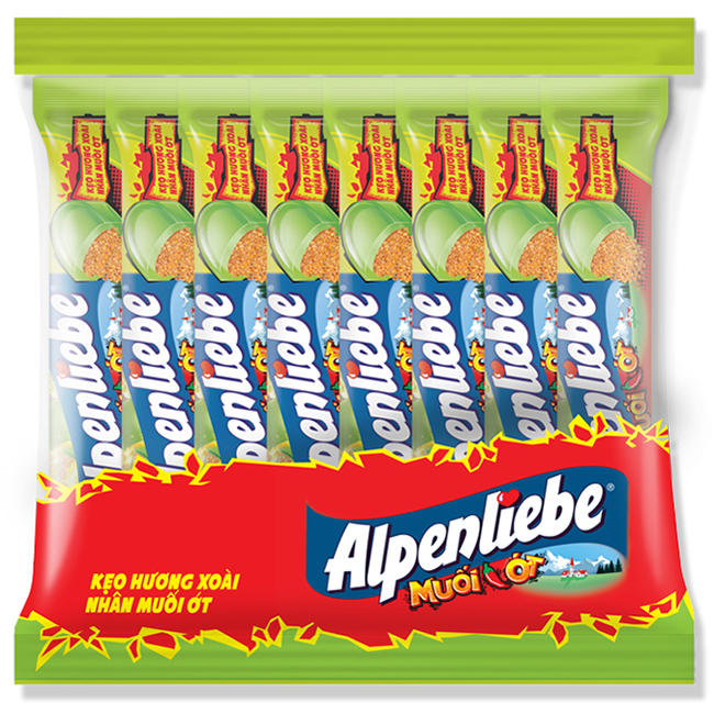 Kẹo Alpenliebe Hương Xoài Nhân Muối Ớt Chua Chua Cay CAy LOẠi 16 Thỏi