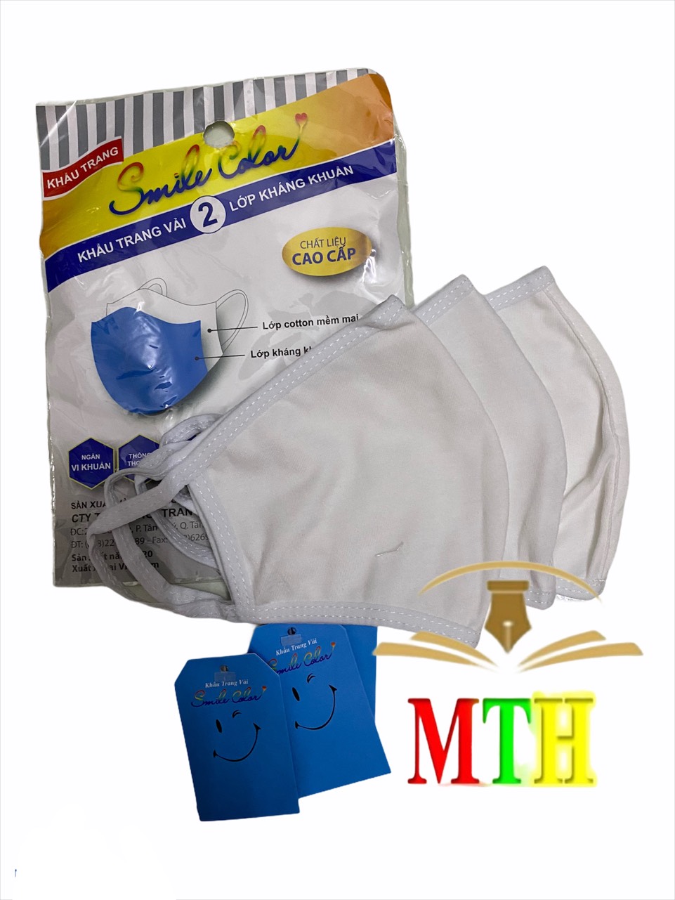Khẩu trang vải kháng khuẩn 2 lớp - lốc 3 cái