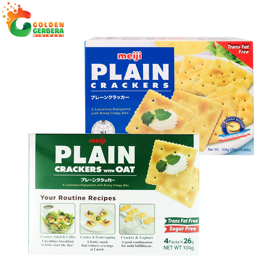 Bánh Quy Ăn Kiêng Meiji Plain Crackers Nhật Bản 52 - 104g Giá Tốt