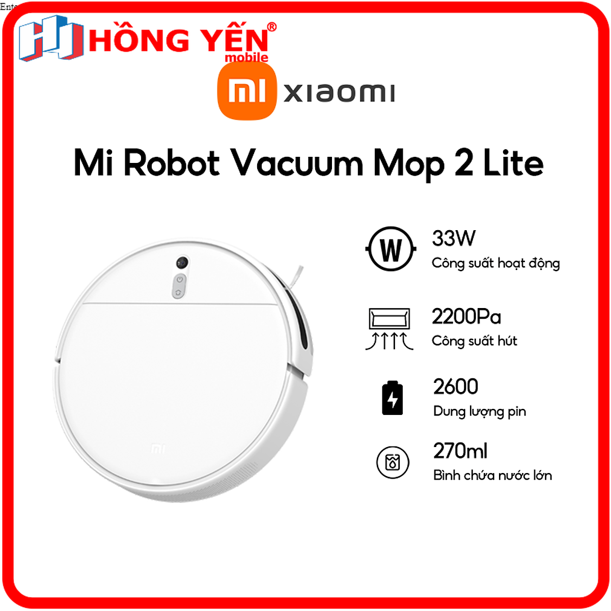 Robot hút bụi lau nhà xiaomi vacuum mop 2 lite bhr5217eu - bản quốc tế - chính hãng digiworld - bảo hành 12 tháng
