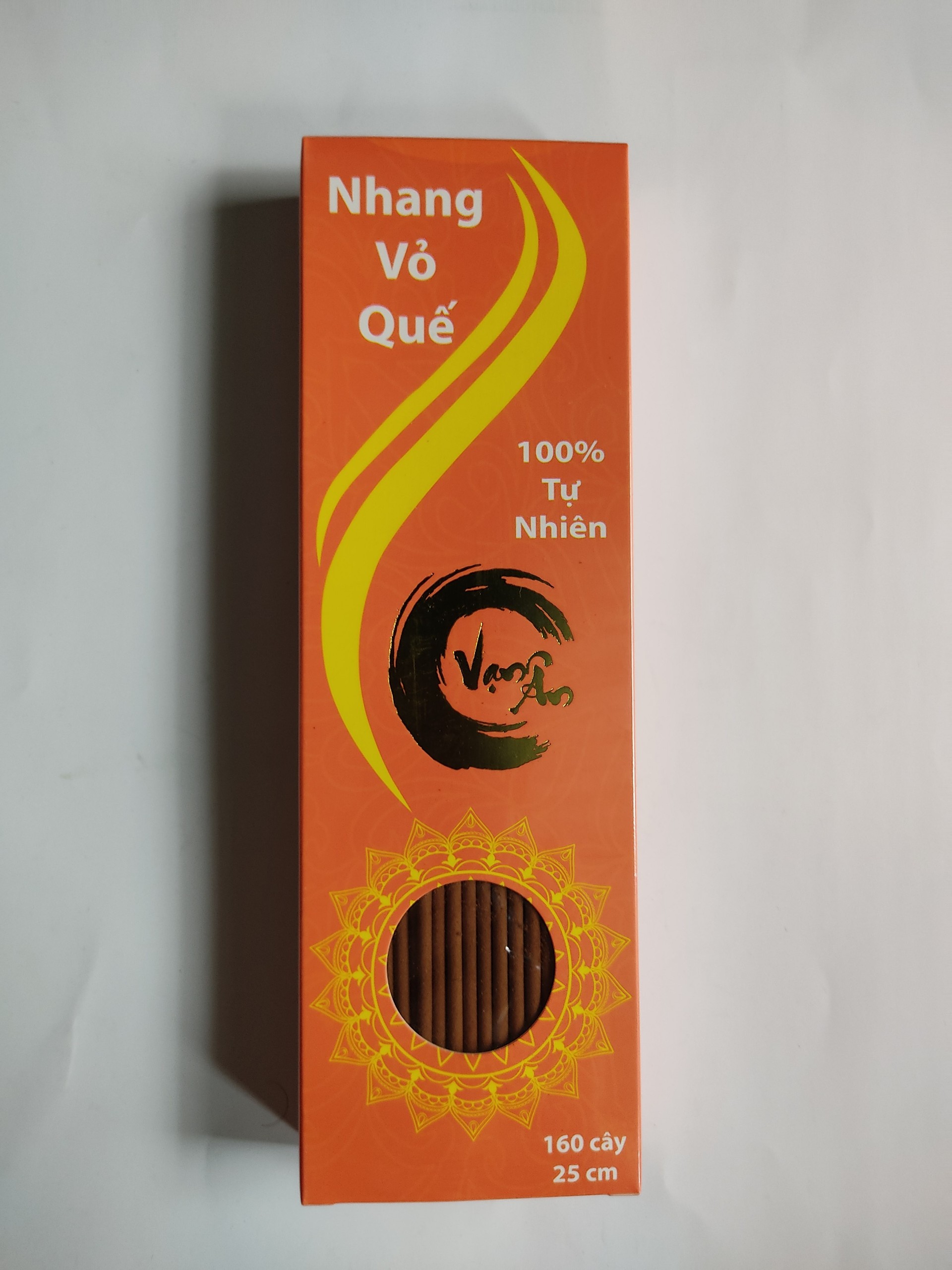 Nhang sạch vỏ quế nguyên chất hộp 160 cây 25cm