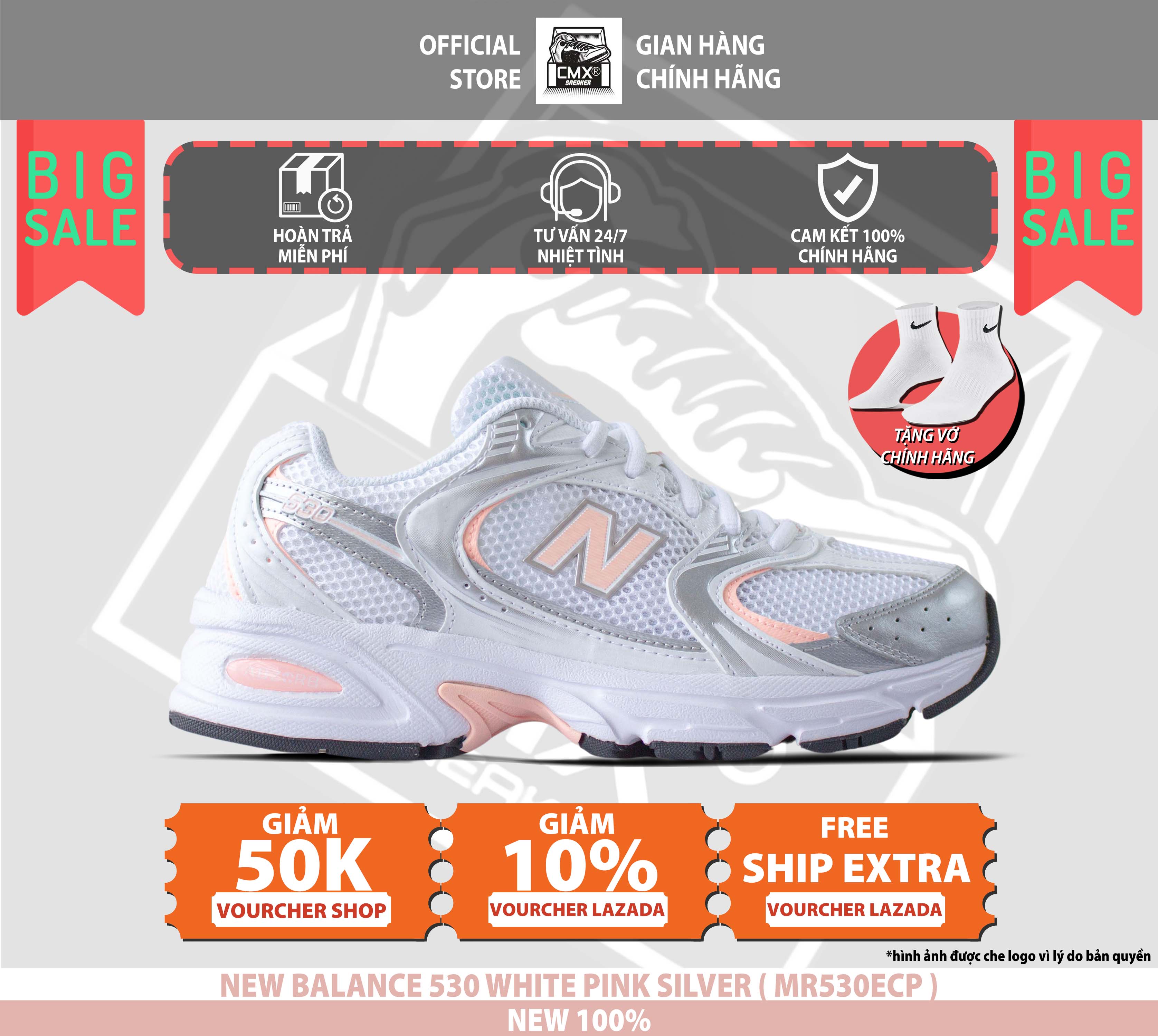 😘 giày new balance 530 retro pink white - hàng chính hãng 100%