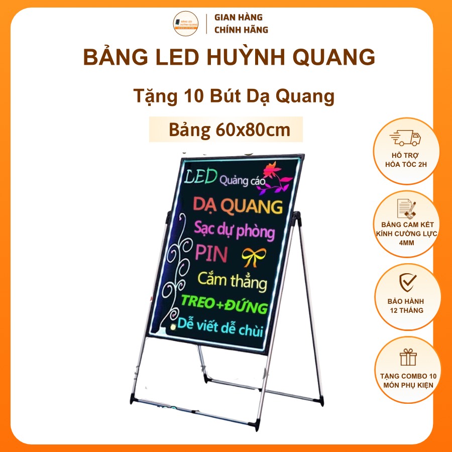 Bảng led huỳnh quang, bảng huỳnh quang 60x80cm