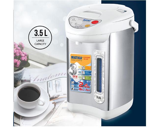 Bình thủy điện matika mẫu 3,5l 730w có 3 chế độ lấy nước mtk-8135