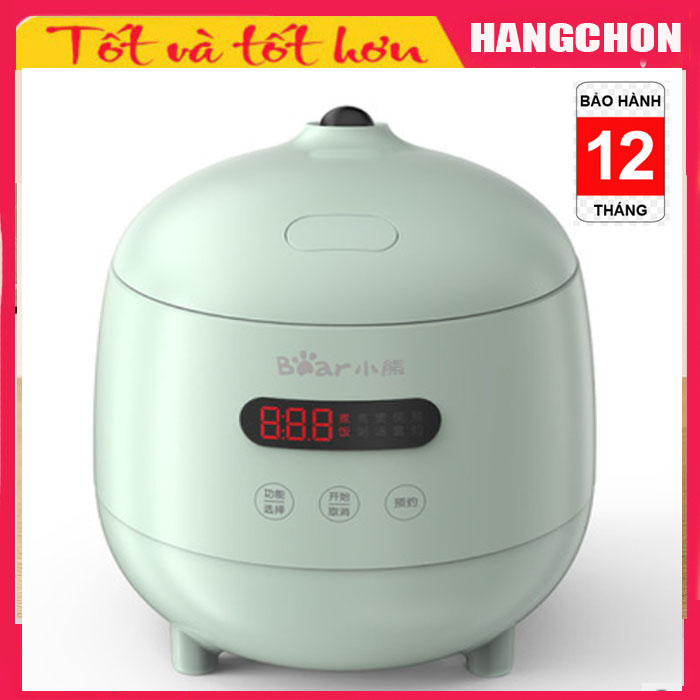 Nồi cơm điện nắp gài đa năng Bear (hàng nhập khẩu) B12F1 1,2L nấu cơm, mỳ, cháo, lẩu, súp,.... tặng ổ cắm 3 chấu