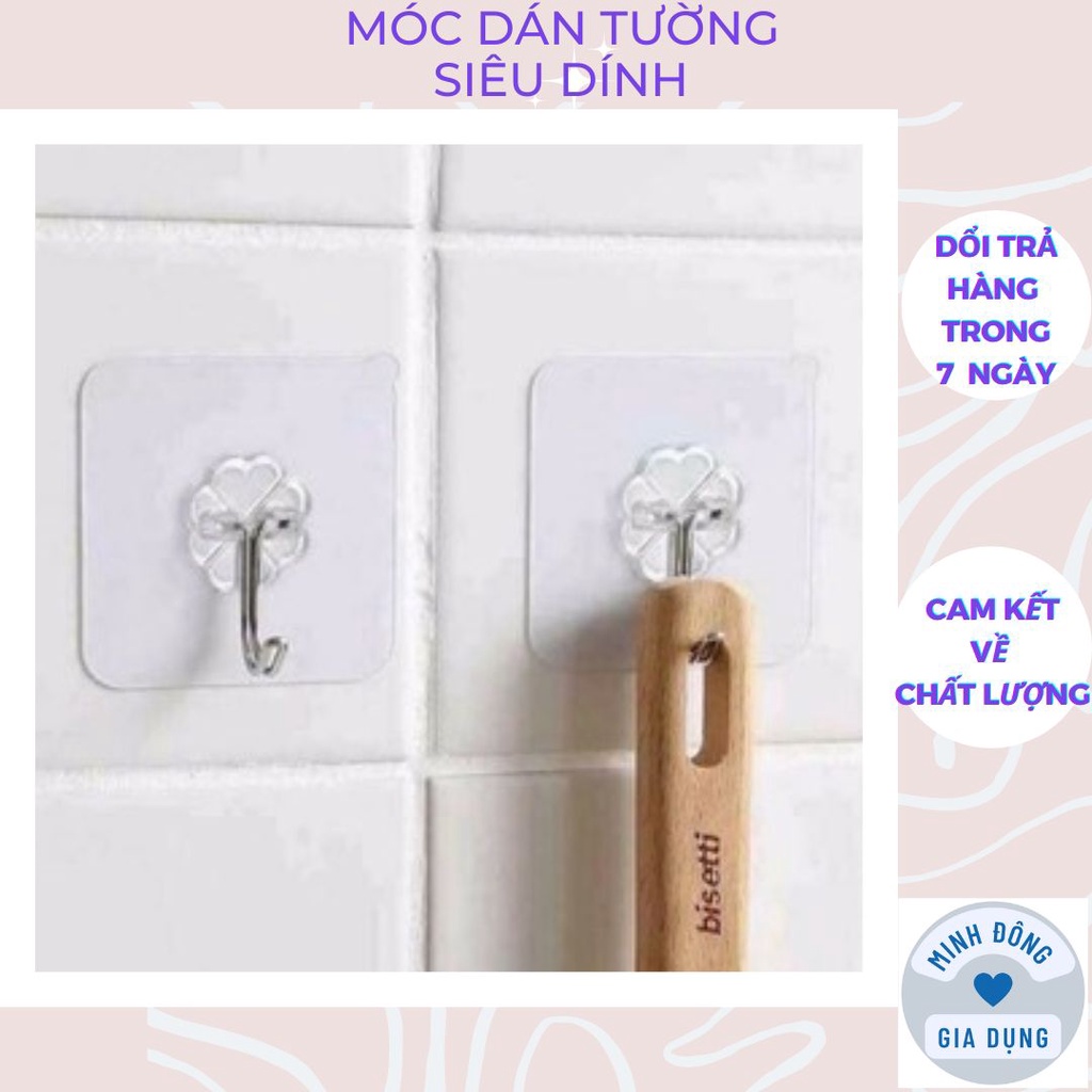 10móc dán tường siêu dính chịu lực siêu khủng - 10móc treo tường silicon trong suốt