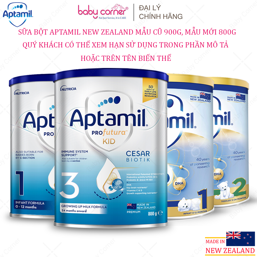 Sữa bột aptamil new zealand số 1, 2, 3, 900g/ 800g cho bé từ 0m+