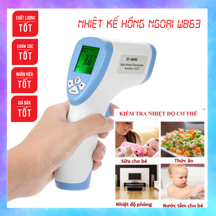 Nhiệt Kế Hồng Ngoại,Nhiệt Kế Đa Năng Wb63, Đo Nhiêt Độ Cơ Thể, Nhiệt Độ Nước Tắm, Nhiệt Độ Nước Pha Sữa Cho Bé Chỉ Trong 1s