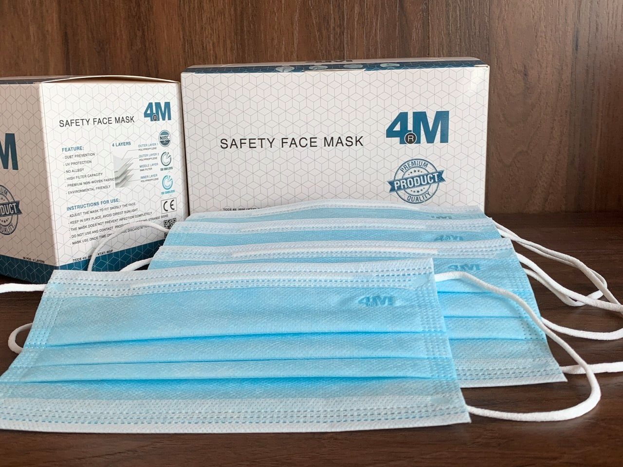 Khẩu trang y tế 4 lớp 4m - hộp 50 cái - chống dịch chống khuẩn bụi an toàn mùa dịch kdr-nc305