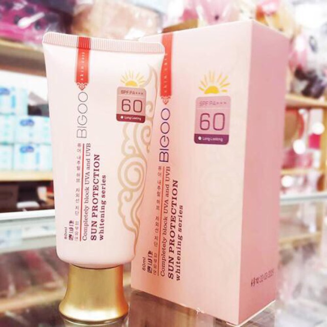Kem chống nắng BIGOO Sun Protection SPF60 Hàn Quốc - Kem chống nắng kiêm kem nền bigoo - Kem chong nang