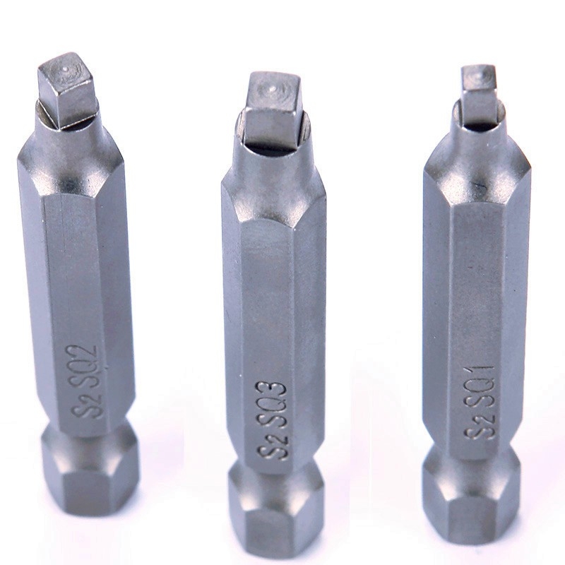 Bộ 3 Đầu Tô Vít Dạng Vuông 50Mm chân lục giác 6.35mm cho khoan pin và điện