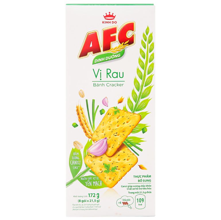 Bánh cracker vị rau AFC Dinh Dưỡng hộp 172g