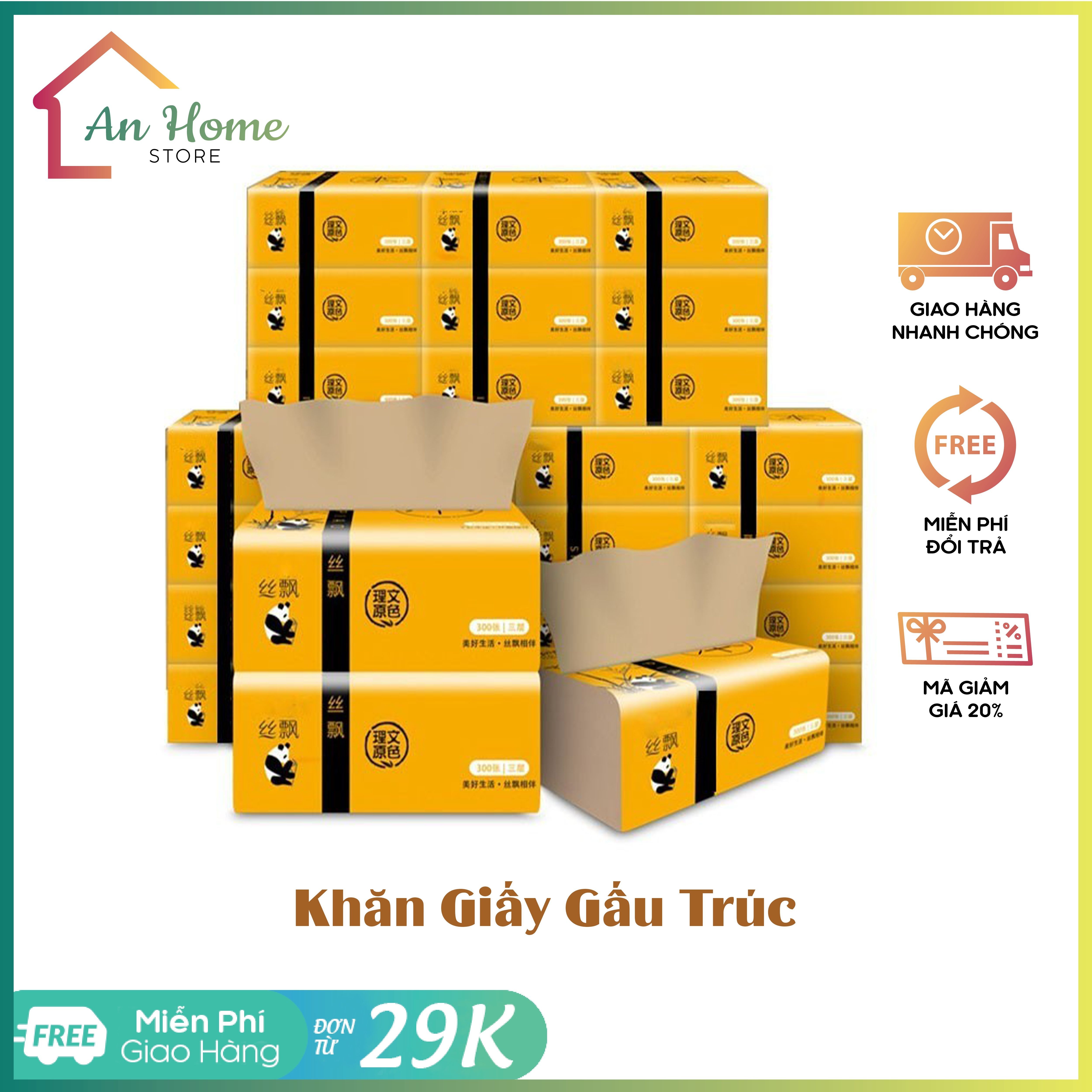 HÀNG CHUẨN SIPIAO - Thùng 30 Gói Khăn Giấy Ăn Gấu Trúc Sipiao Mềm Mịn Thấm Nước Tốt