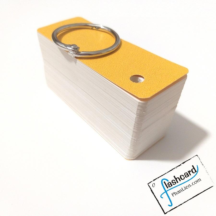 [HCM]1000 thẻ flashcard trắng 3x8 cm SIÊU DÀY tặng kèm 10 khoen - Flashcard Phan Liên