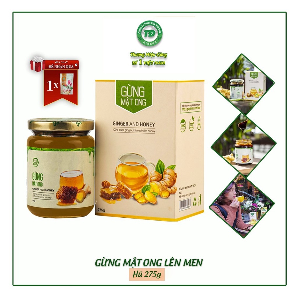 Gừng Mật Ong Lên Men Trí Đức thanh ngọt hấp dẫn tăng cường đề kháng tự nhiên