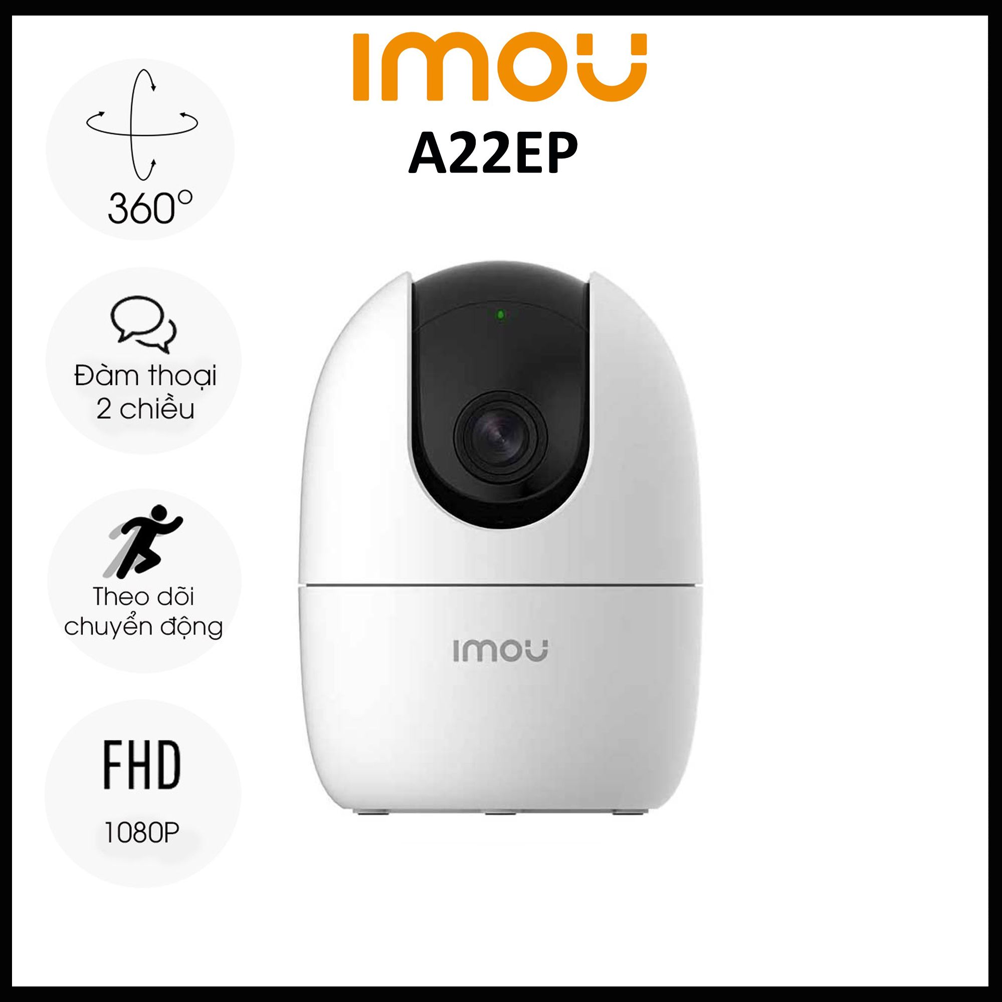 Camera IMOU A22EP 2M 1080p Xoay 360 Độ- Đàm Thoại 2 Chiều- Báo Động Chống Trộm- Wifi Trong Nhà Chính Hãng  BAO SỈ