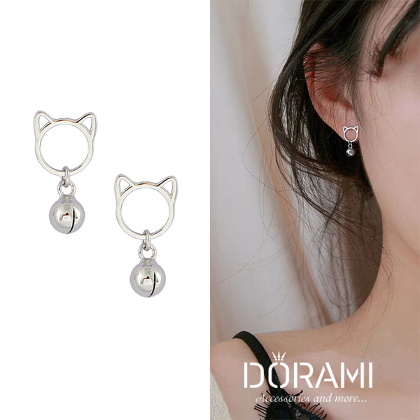 Bông tai mèo chuông lục lạc dễ thương phụ kiện trang sức style hàn quốc - dorami