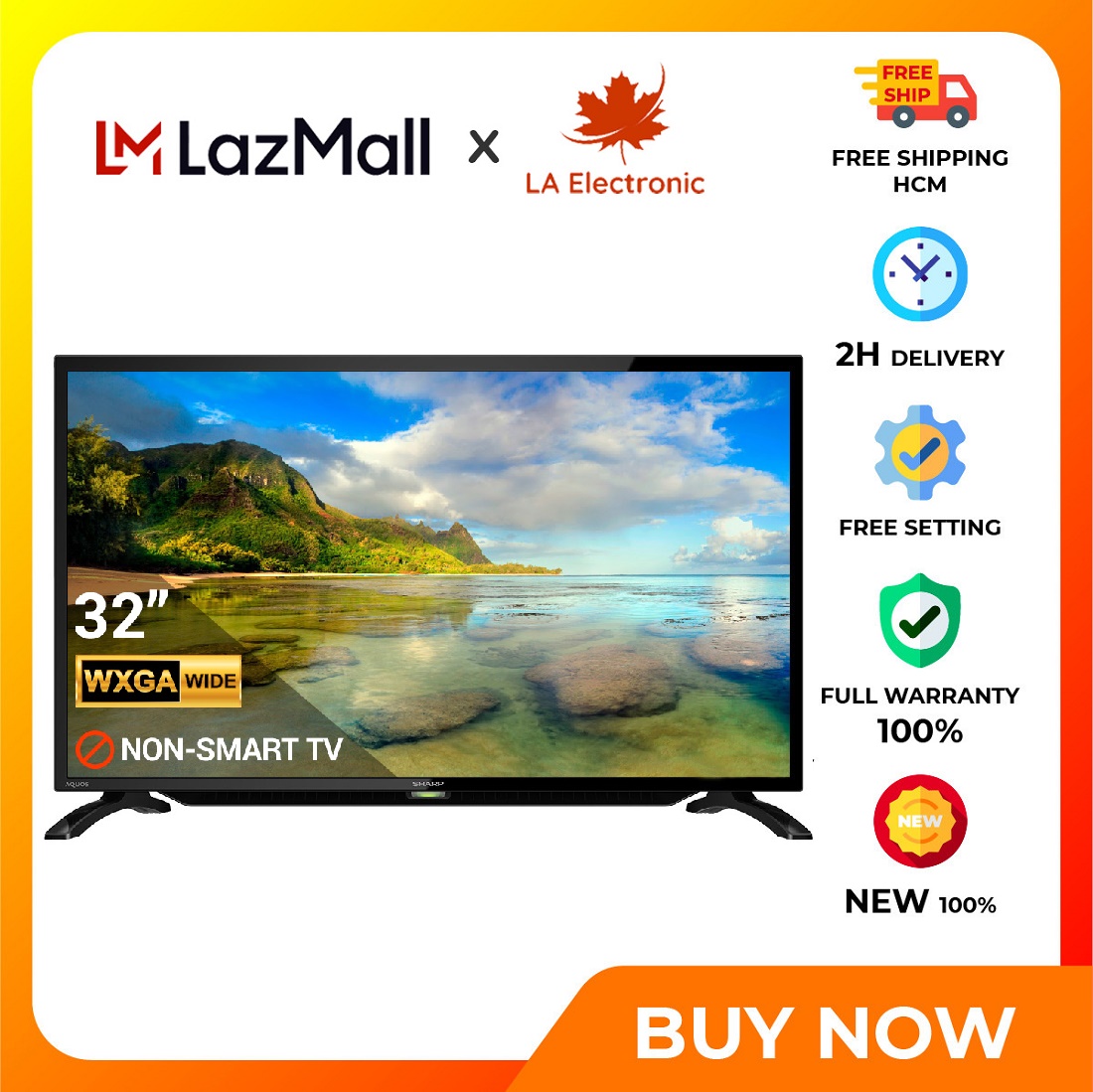 Trả Góp 0% - C32BD1X - Tivi Sharp 32 inch 2T-C32BD1X - Free shipping HCM - Smart design, modern technology, strong and durable operation, warranty and clear origin