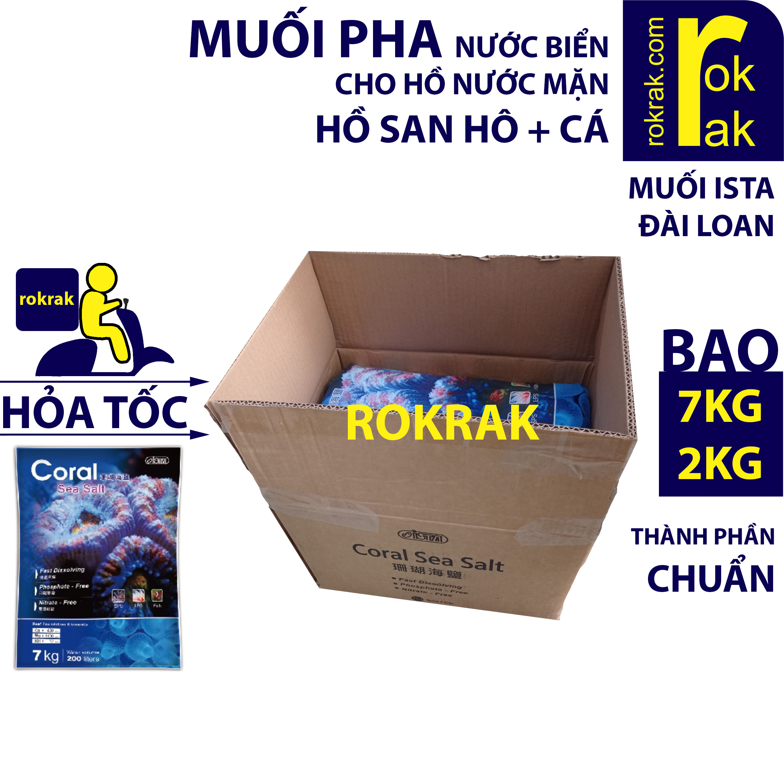 Muối pha nước biển coral sea salt ista đài loan cho hồ san hô và cá cảnh nước mặn