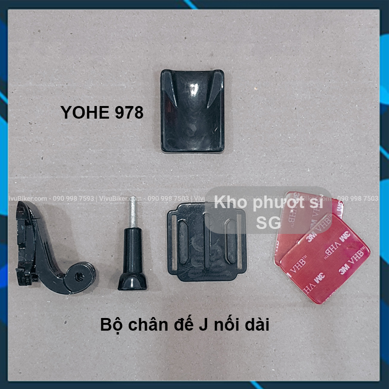 Mount gắn cằm camera Eken h9r, Gopro, Sjcam lên mũ bảo hiểm fullface Yohe 978 - Pat gắn camera lên c