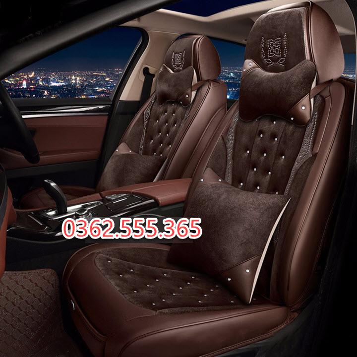 Bộ áo da 6D bọc ghế cho ô tô mẫu 8 (NÂU)