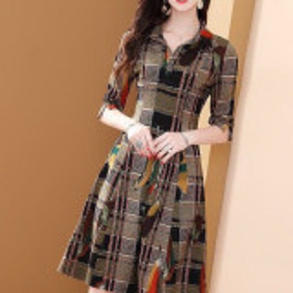 ĐẦM XÒE TAY LỠ PHỐI MÀU SANG TRỌNG, ĐẦM XÒE, ĐẦM CHỮ A - QC275858