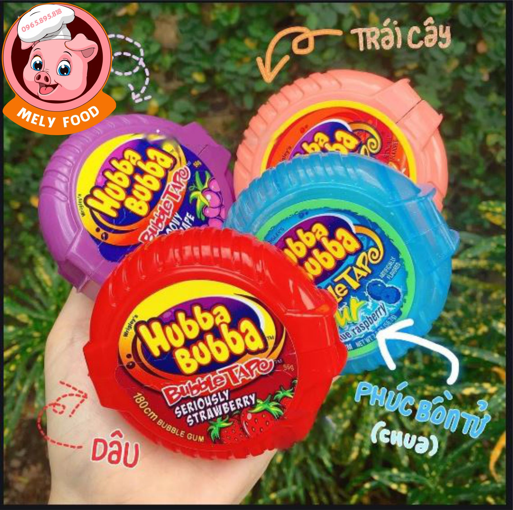 Kẹo gum cuộn siêu dài hubba bubba - mely food