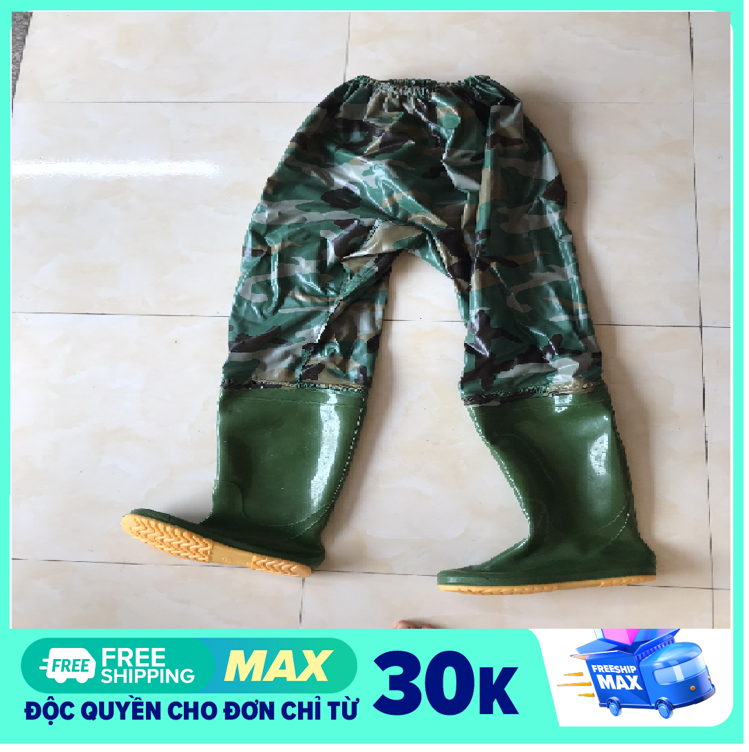 Ủng quần lội nước QM màu xanh đế vàng cứng size 37-43, ủng lao động, ủng bảo hộ lao động
