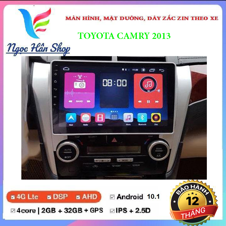Màn hình android 10.1 lắp sim 4G cho xe TOYOTA CAMRY 2013 màn cảm ứng với độ sắc nét cao kết nối wifi xem phim nghe nhạc thuận tiện - màn hình dvd android ô tô camera trước sau ô tô