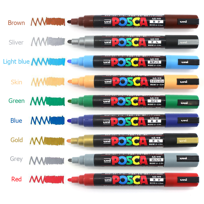 15 Posca Paint Markers Set, PC-5M Medium Posca Markers with