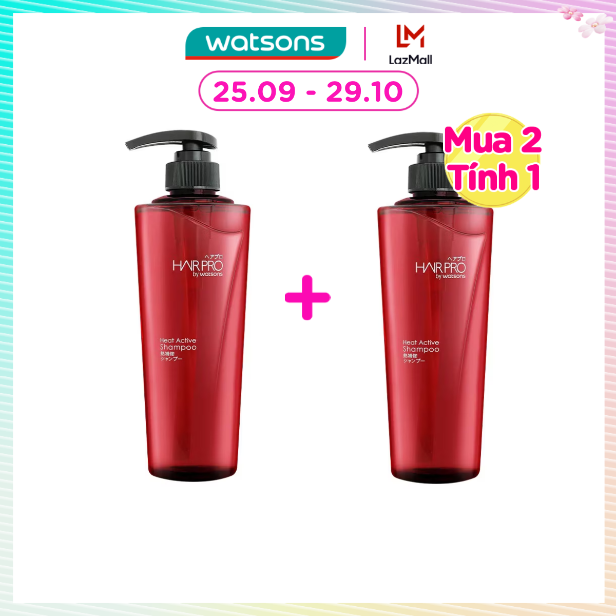 [MUA 2 TÍNH 1] Dầu Gội Hair Pro By Watsons Heat Active Shampoo Phục Hồi Tóc 500ml