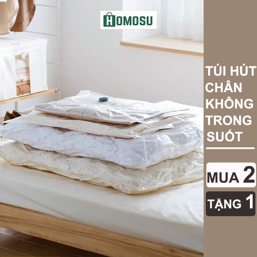 Túi Hút Chân Không Trong Suốt Dày Gấp Đôi Bảo Quản Quần Áo, Chăn Ga Chống Nấm Mốc Cao Cấp M003