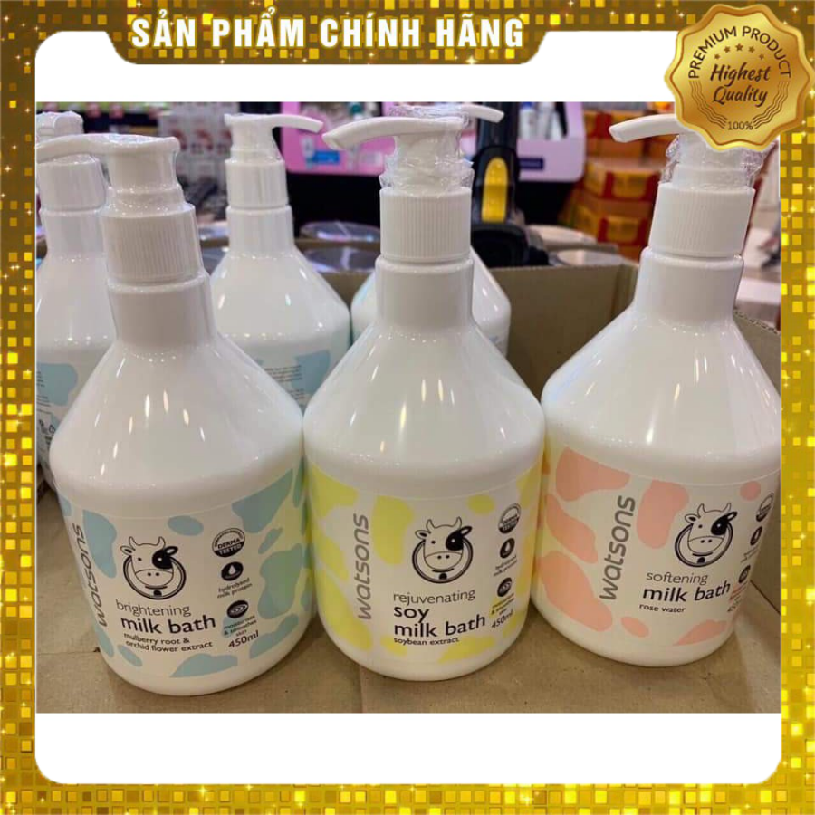 Sữa tắm con bò watsons milk bath thái lan 450ml