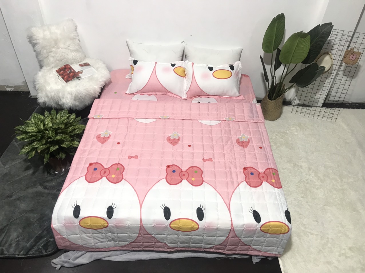 Set Ga Gối Mẫu Vịt Hồng CHM2