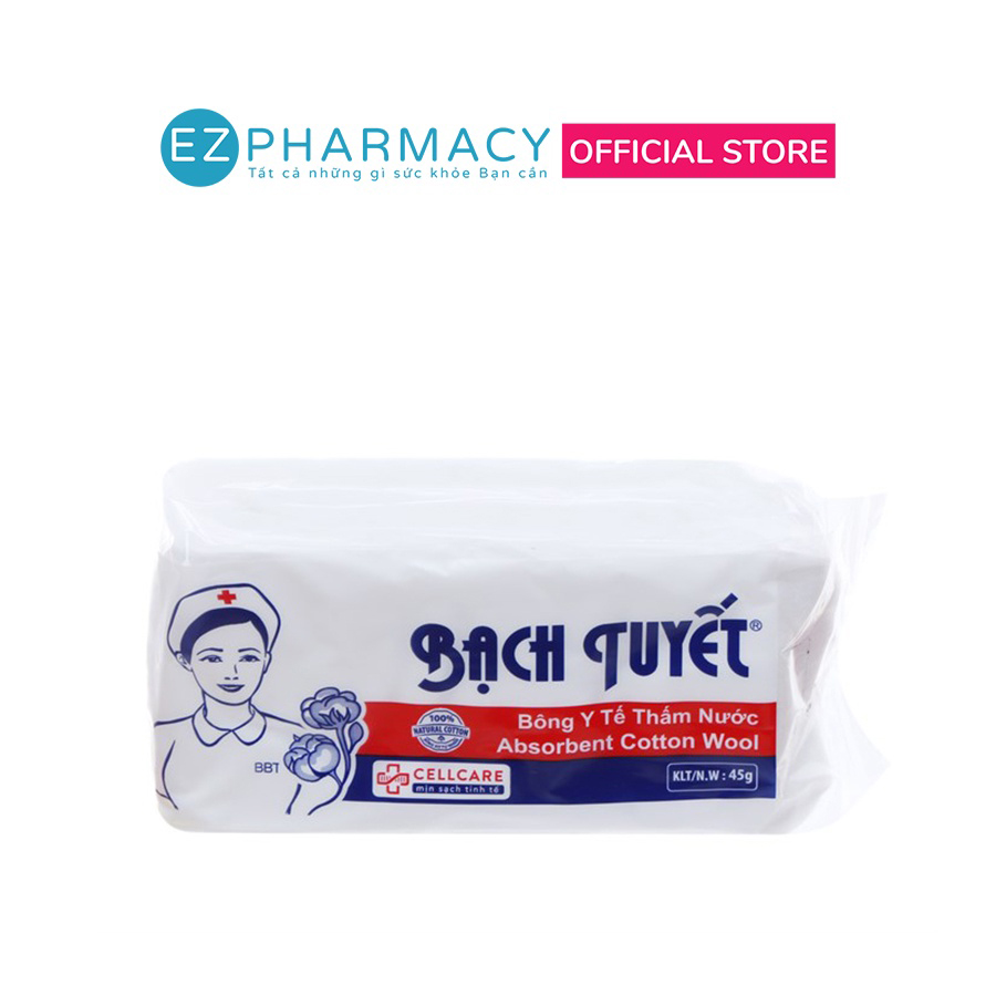 Bông gòn y tế bạch tuyết - gói 45g