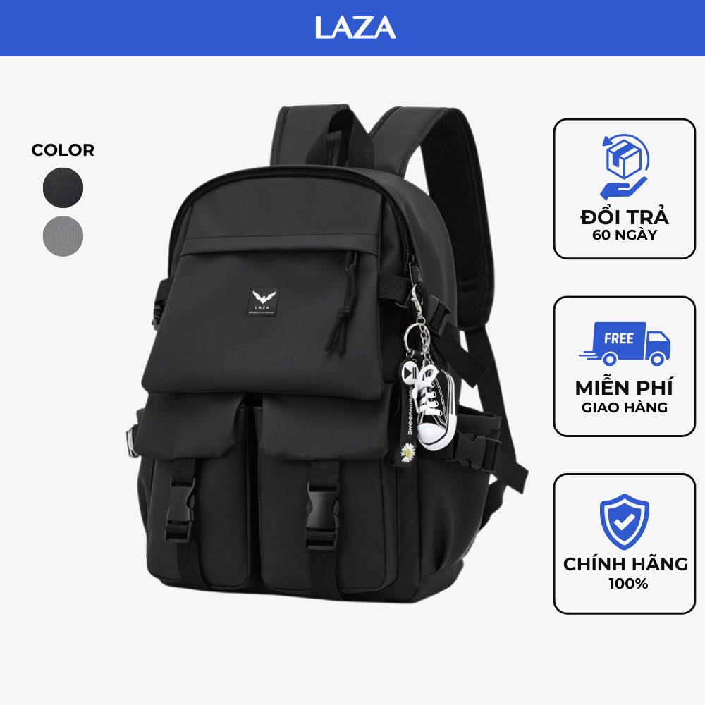 Balo nam nữ thời trang Hàn quốc chống thấm nước cao cấp LAZA Rosy Backpack 496 Chính hãng phân phối thiết kế unisex