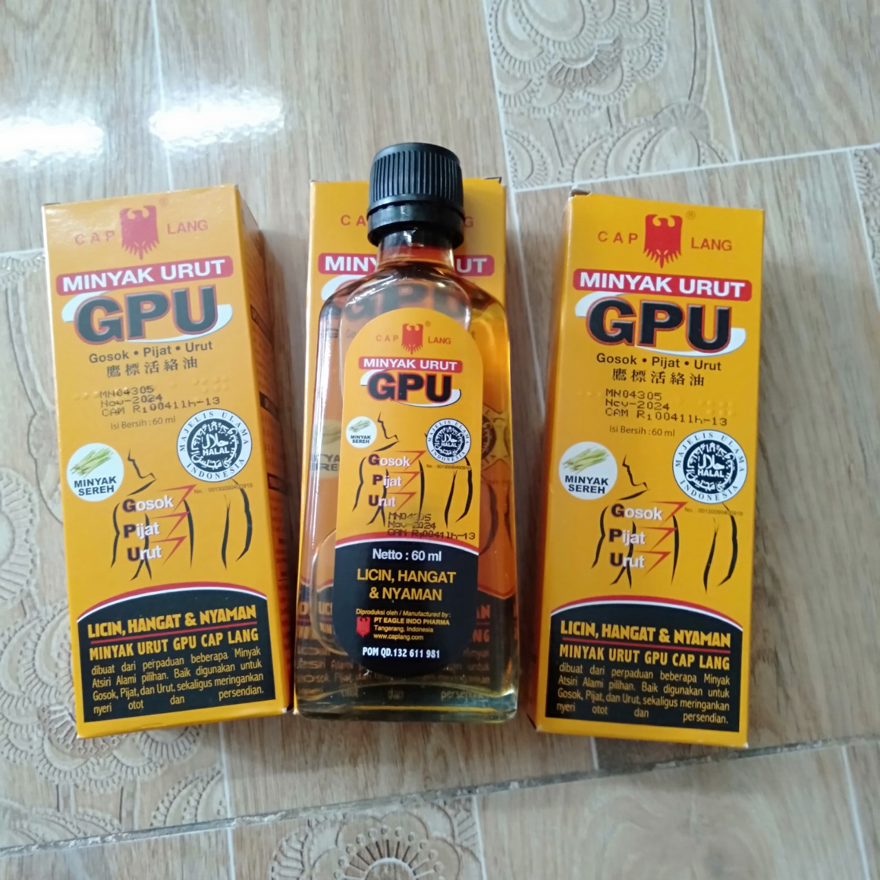 Combo 3 chai dầu xoa bóp gpu