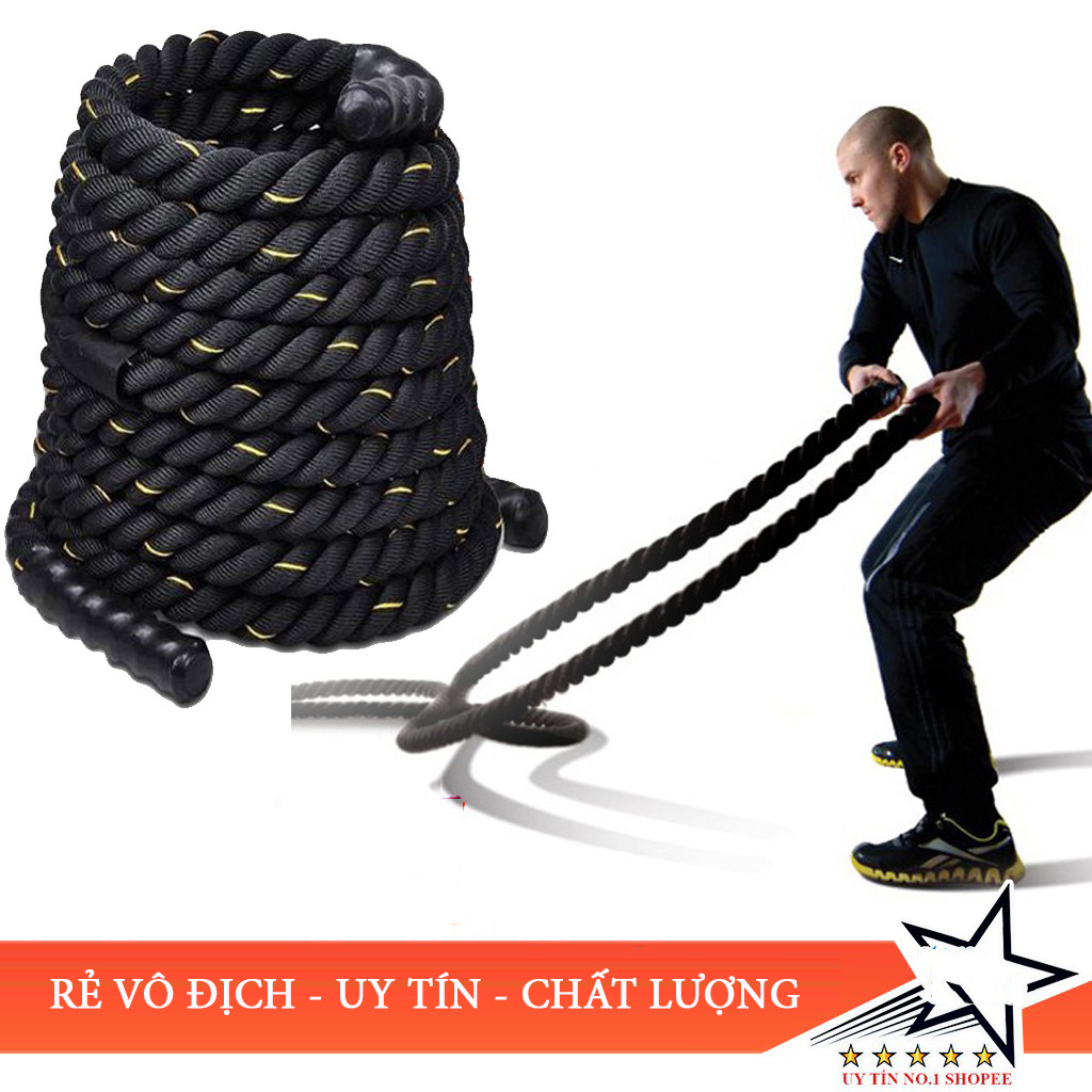 Dây thừng tập gym dây thừng luyện tập thể lực rèn cơ bắp dày 38mm dài 12m Dây quăng