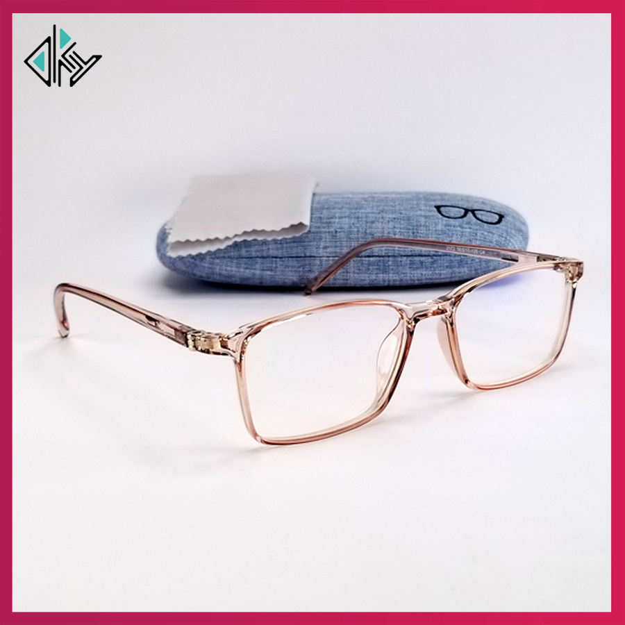 [HCM]Gọng kính cận nữ dẻo tròng giả cận không độ trong suốt. Gọng kính ôm mặt không kén size mặt