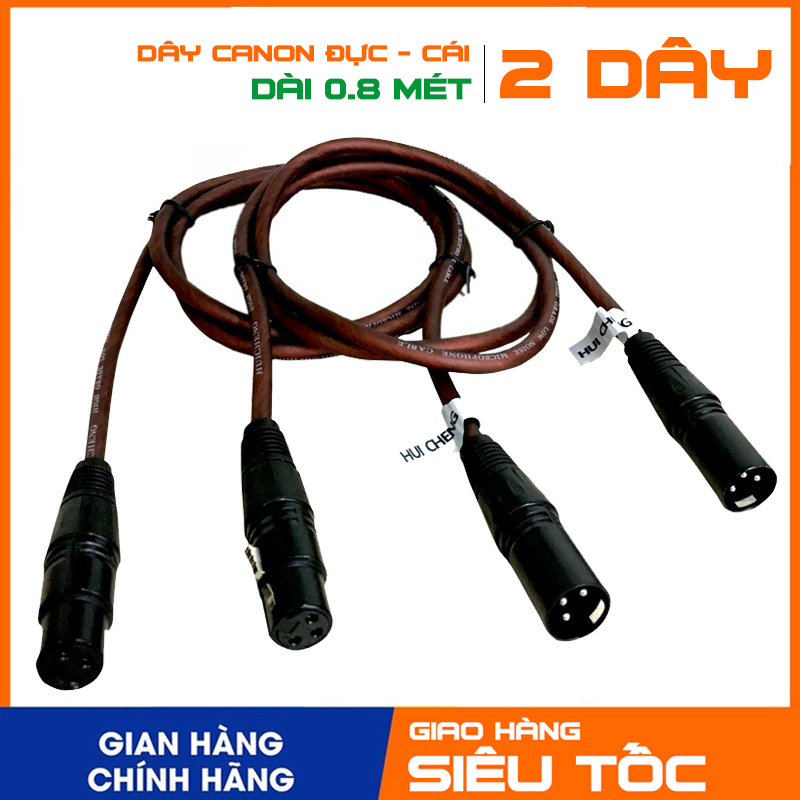 Combo 2 jack canon 2 đầu đực - cái liền cao cấp dùng cho các thiết bị âm thanh vang, lọc, cục đẩy, mixer...