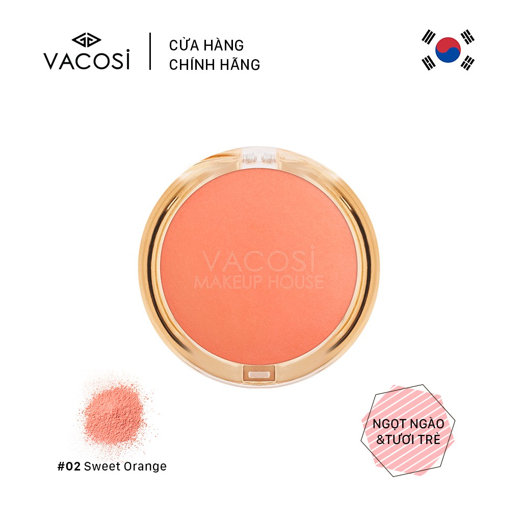 Vacosi Phấn Má Hồng Vacosi Lolipop Blush Powder 5g #02 Sweet Orange