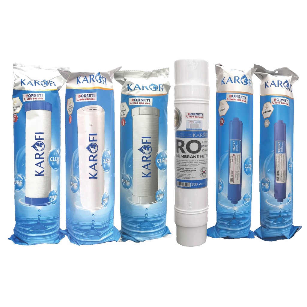 Combo 6 lõi lọc nước Karofi chính hãng dùng cho máy lọc nước Karofi HCV362