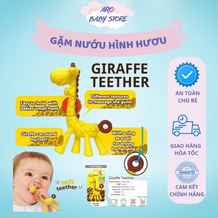 Gặm nướu hình hươu cao cổ ,gặm nướu chuối japan silicon siêu mềm