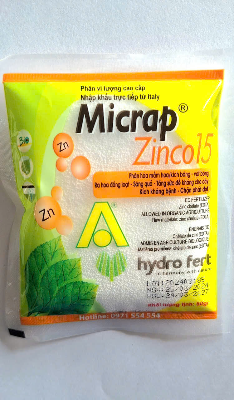 (PB) Kẽm hạt cốm Micrap zinco15 gói 50gr Zn Thôn Trang Vàng